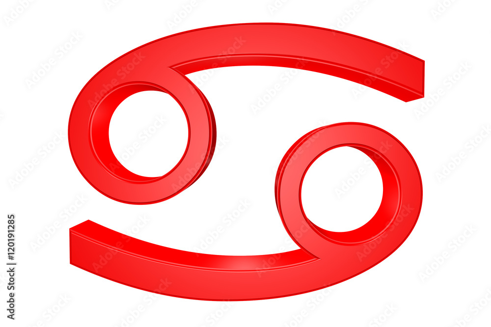 Astrological sign Cancer isolated on white, 3d illustration