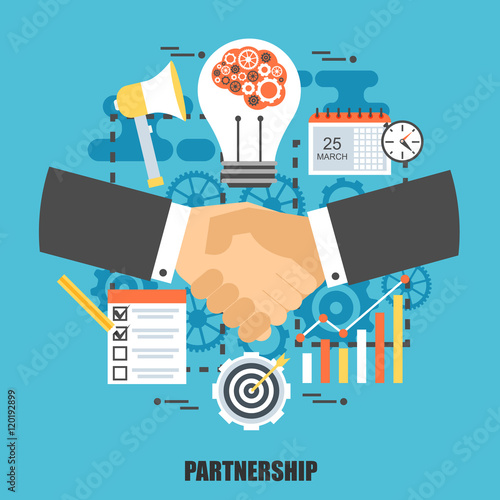Flat concept of handshake businessman agreement