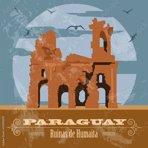 Paraguay landmarks. Ruinas de Humaita. Jesuit of Jesus ruins. Re