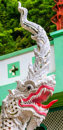 Obraz na płótnie Naga,serpent statue in thai tample. w salonie
