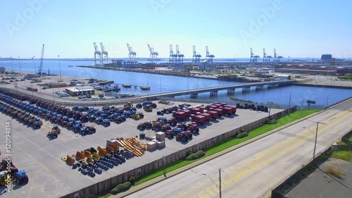 Aerial stock video of New Jersey Pennsville Port photo