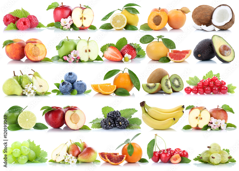 Früchte Frucht Obst Collage Apfel Orange Banane Orangen Erdbeer Früchte Frucht Obst Collage Apfel Orange Banane Orangen Erdbeer