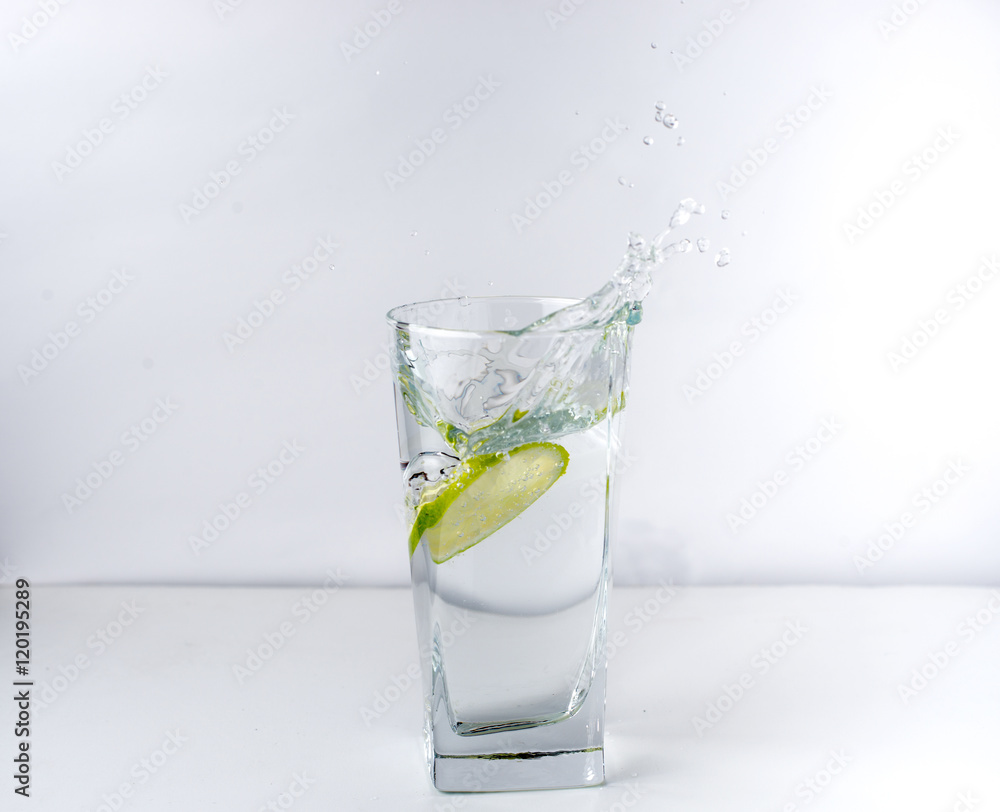 glass with lime glass with lime