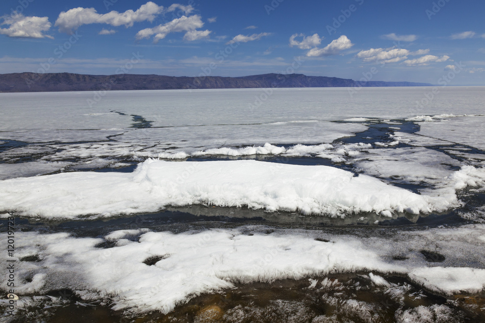 Melting ice on the Baikal