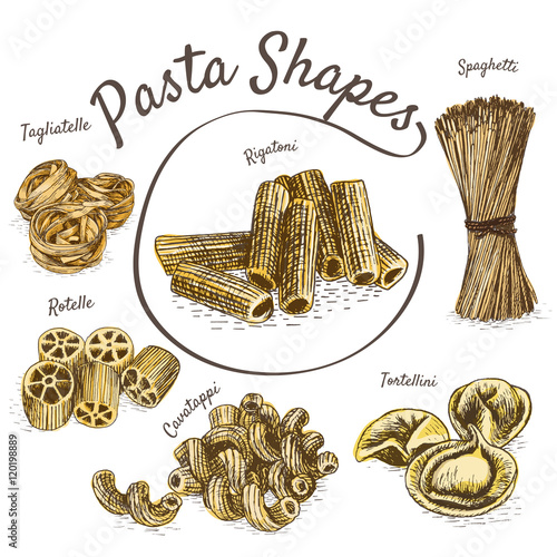 Pasta illustration set.