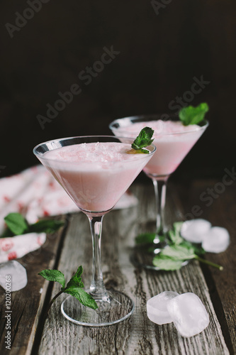 Cocktail "the pink Panther" on a brown background