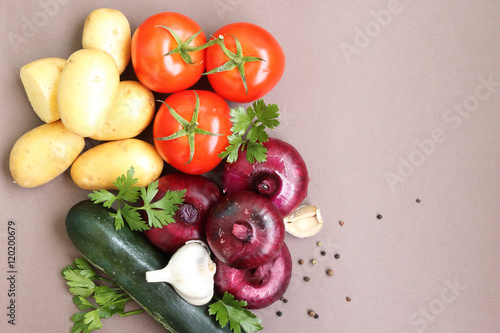 summer background with fresh vegetables