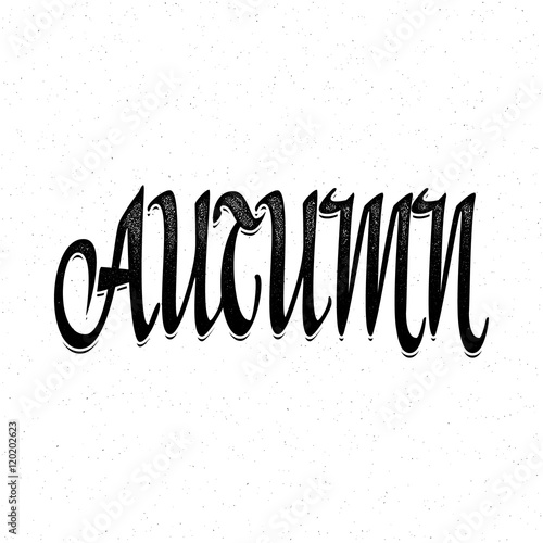 Autumn poster. Fall modern calligraphic composition. Digital lettering handmade