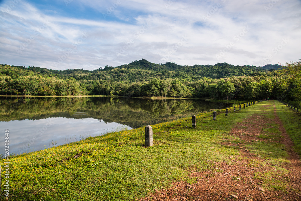 Fototapeta premium Beautiful forest lake in the morning.Thailand