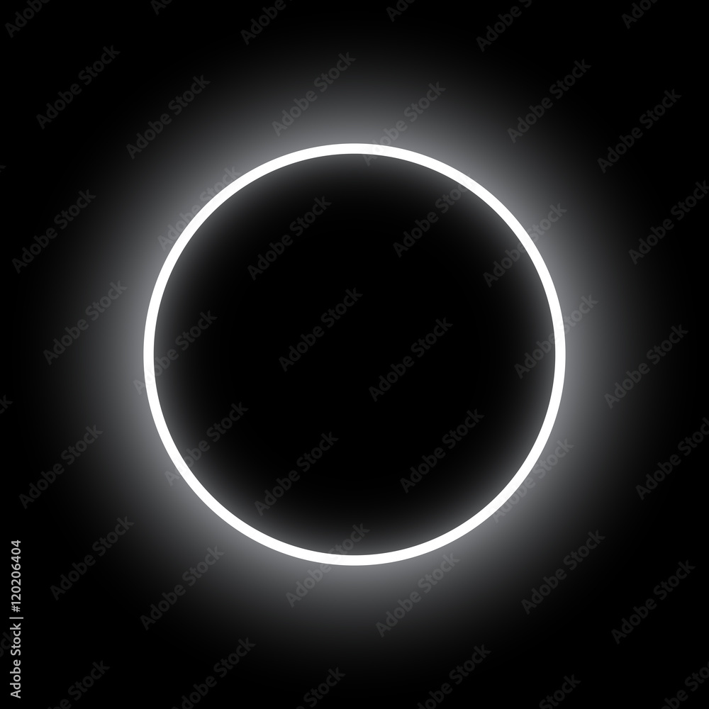 Abstract background. Neon round. Eclipse vector illustration.