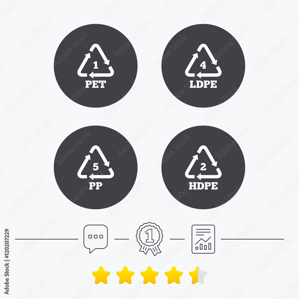 PET, Ld-pe and PP. Polyethylene terephthalate PET, Ld-pe and PP. Polyethylene terephthalate