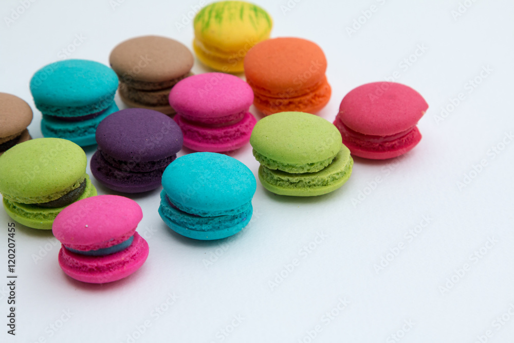 Colorful macaron on white background Colorful macaron on white background
