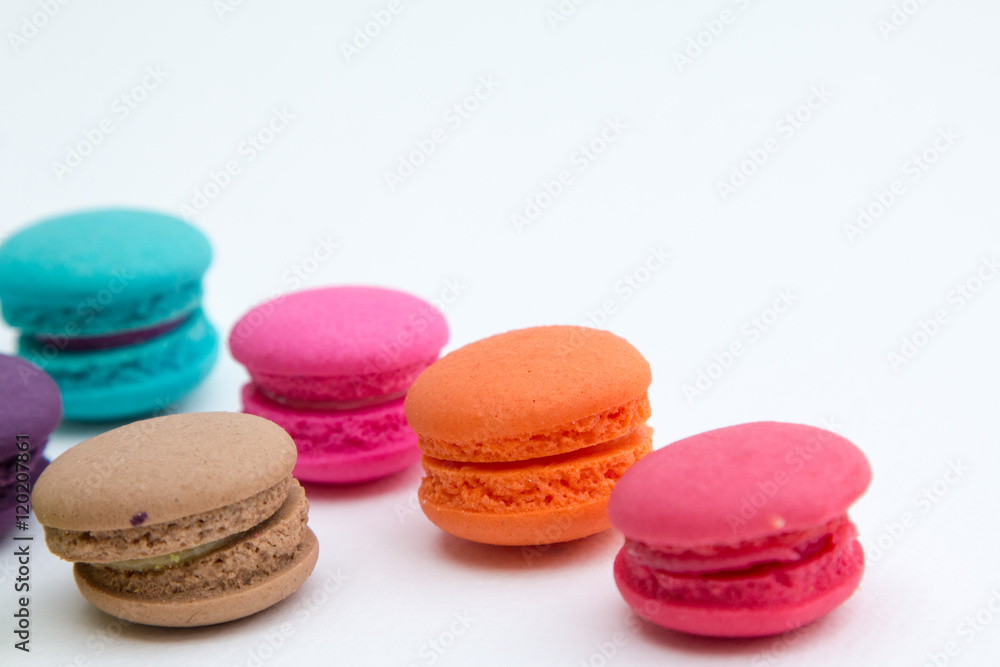 Colorful macaron on white background Colorful macaron on white background