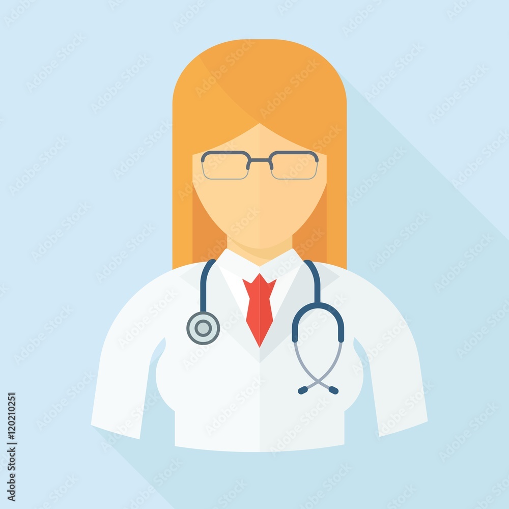 Fototapeta premium doctor woman color icon