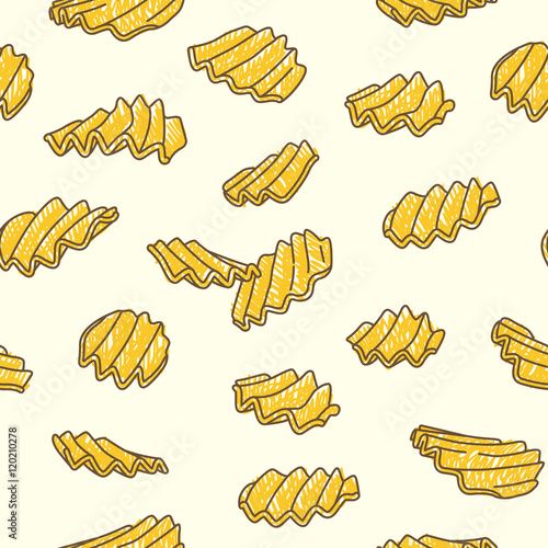 Seamless pattern with ripple potato chips.