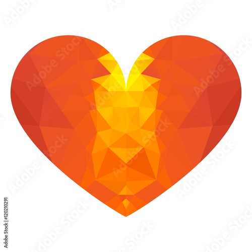 low poly red heart