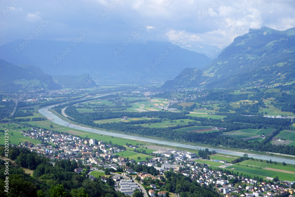 View of Rein valley in Lichtenstein View of Rein valley in Lichtenstein