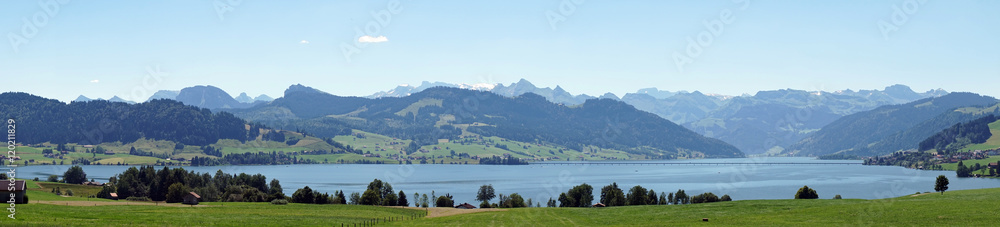 Panorama of lake  Sihl