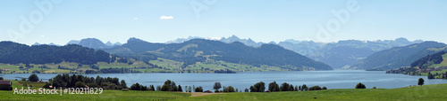 Panorama of lake Sihl