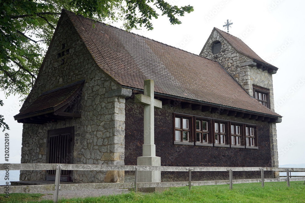 Church with stone cross
