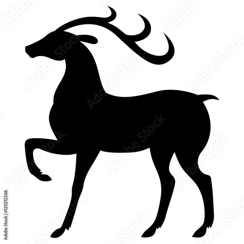 Silhouette standing deer