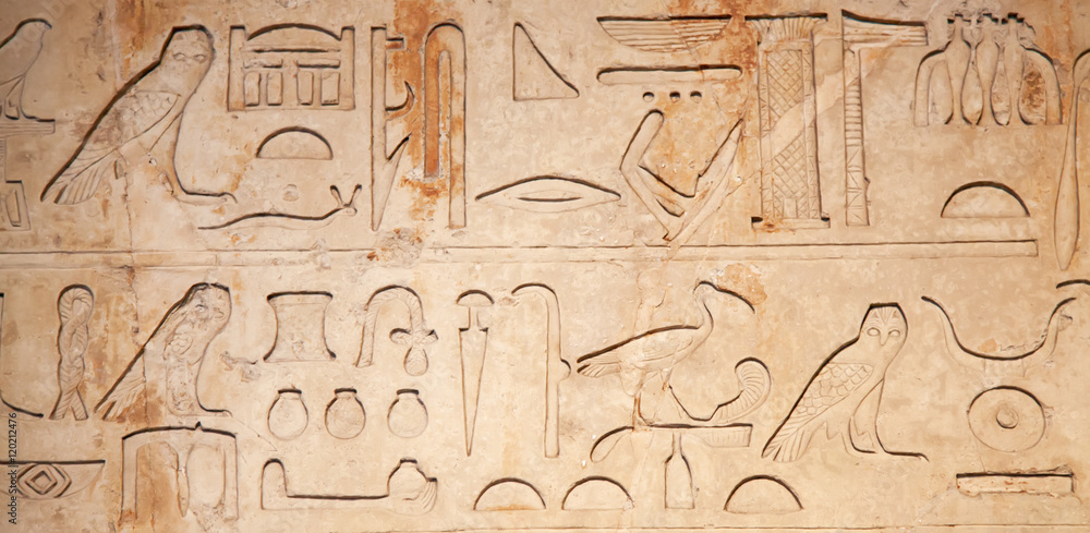 Obraz premium Hieroglyphs on the wall