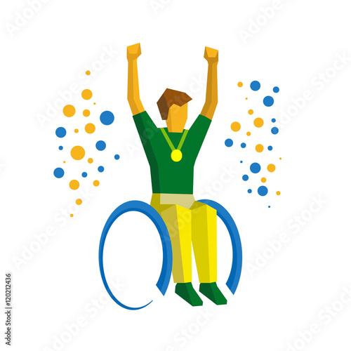 Wheelchair sport winner with medal