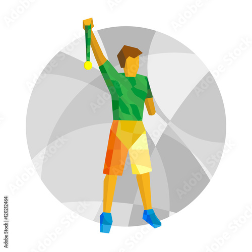 Physically disabled sport winner with medal