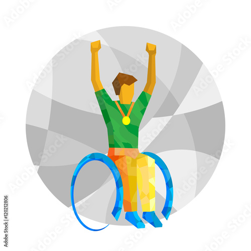 Wheelchair sport winner with medal