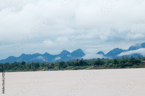 Beautiful landscape of the Mekong river in Asia, Thailand - Laos