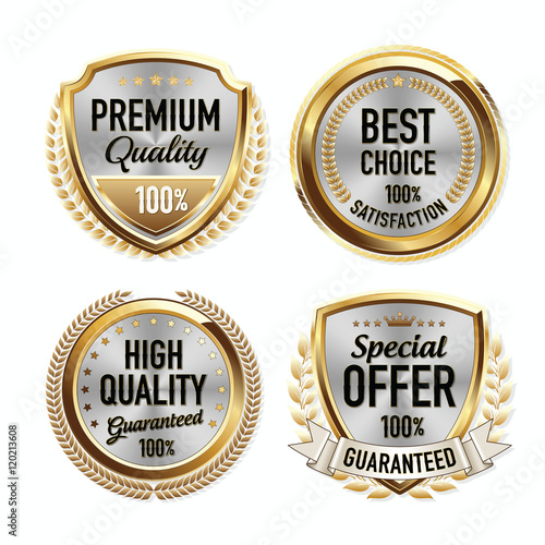 Set of Luxury Gold Quality Badges
