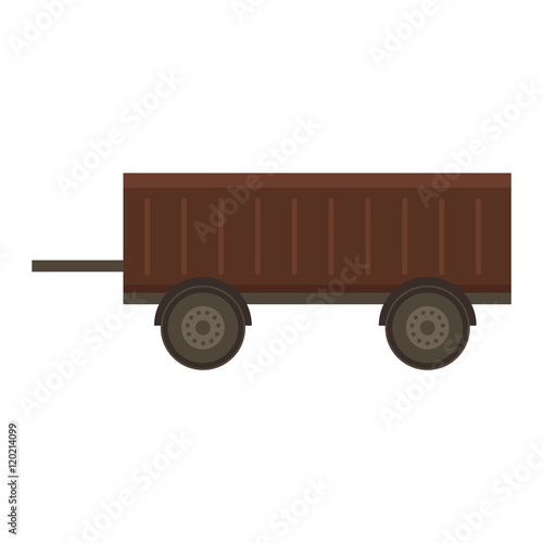 Vehicle car trailer isolated on white. Transportation car vehicle isolated car trailer vector. Truck cart view equipment wheel car trailer outdoors delivery small steel trailer vector.Vehicle trailer