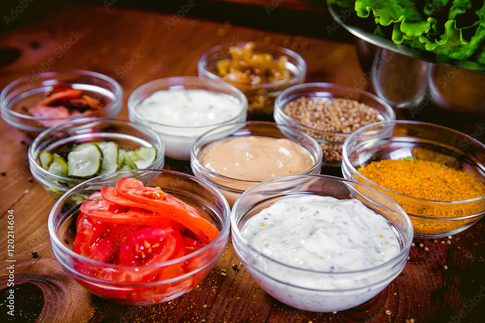 ingredients for cooking burgers, cooking food ingredients for cooking burgers, cooking food