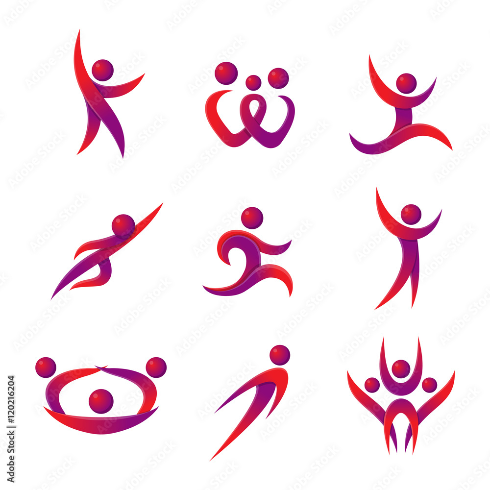 Abstract people silhouette icon Abstract people silhouette icon