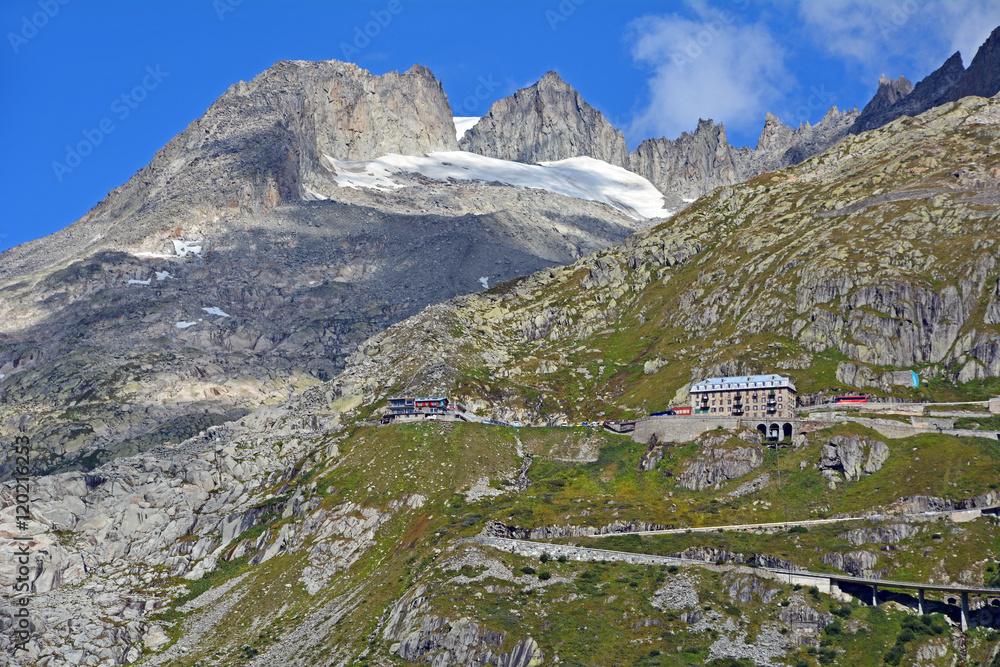 Belvedere am Furkapass mit Furkahörnern