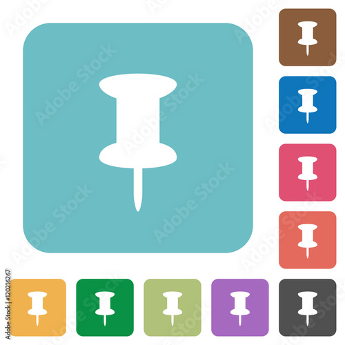 Flat push pin icons