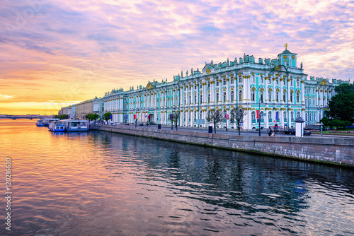 Winter Palace on Neva river, St Petersburg, Russia photo