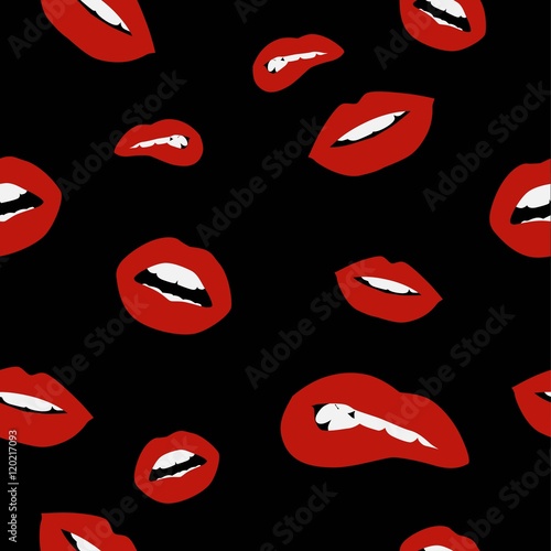 Seamless background pattern in vector. Lips