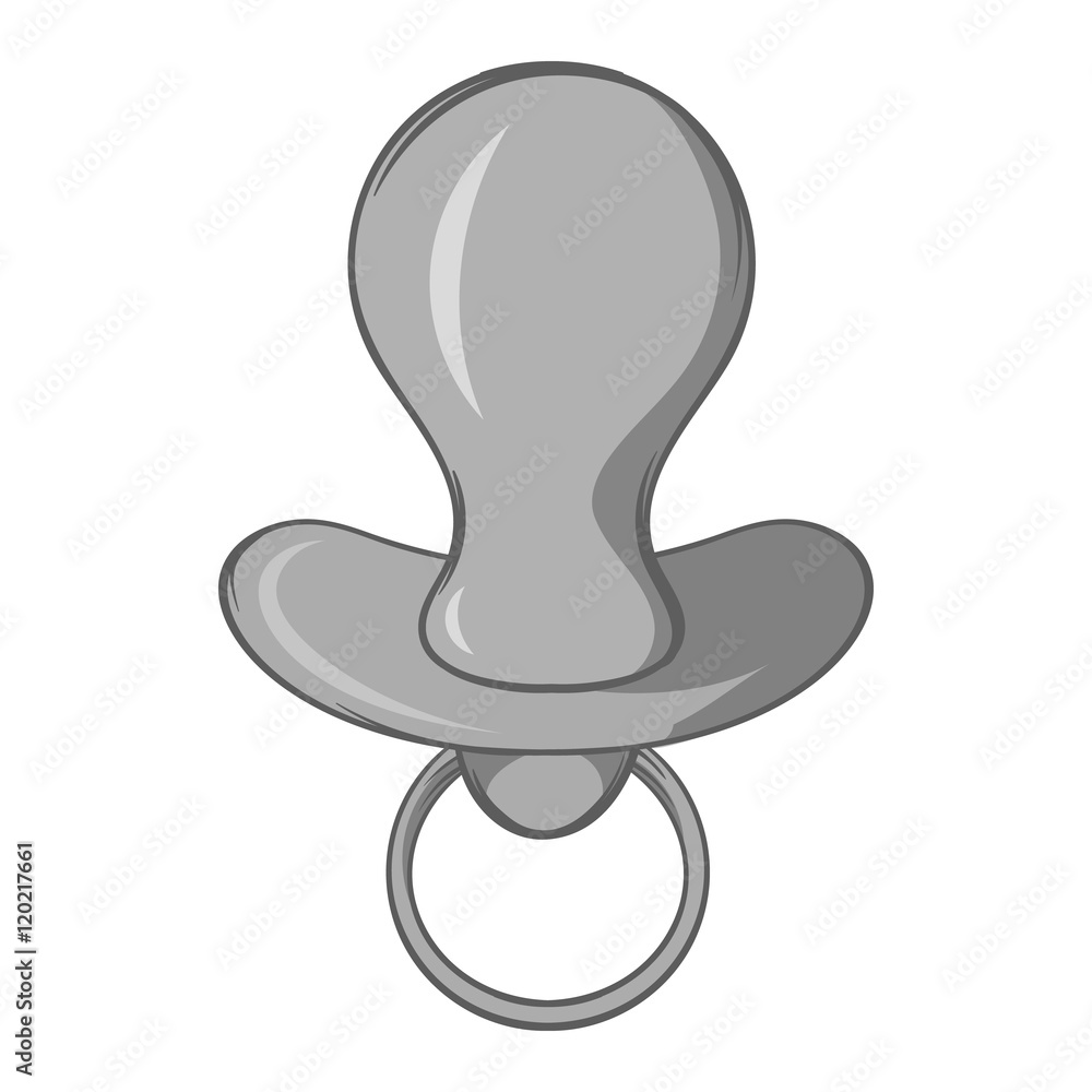 Baby nipple icon in black monochrome style isolated on white background. Child care symbol vector illustration Baby nipple icon in black monochrome style isolated on white background. Child care symbol vector illustration