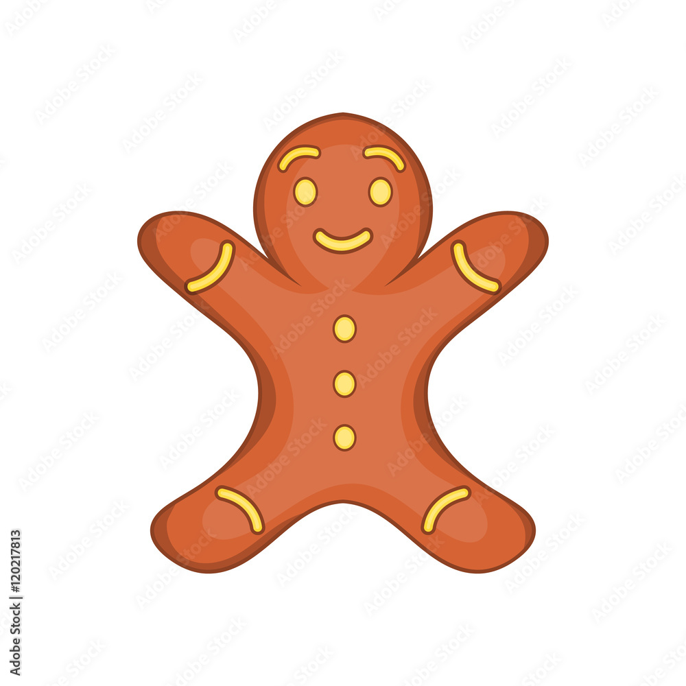 Gingerbread man cookie in cartoon style isolated on white background vector illustration Gingerbread man cookie in cartoon style isolated on white background vector illustration