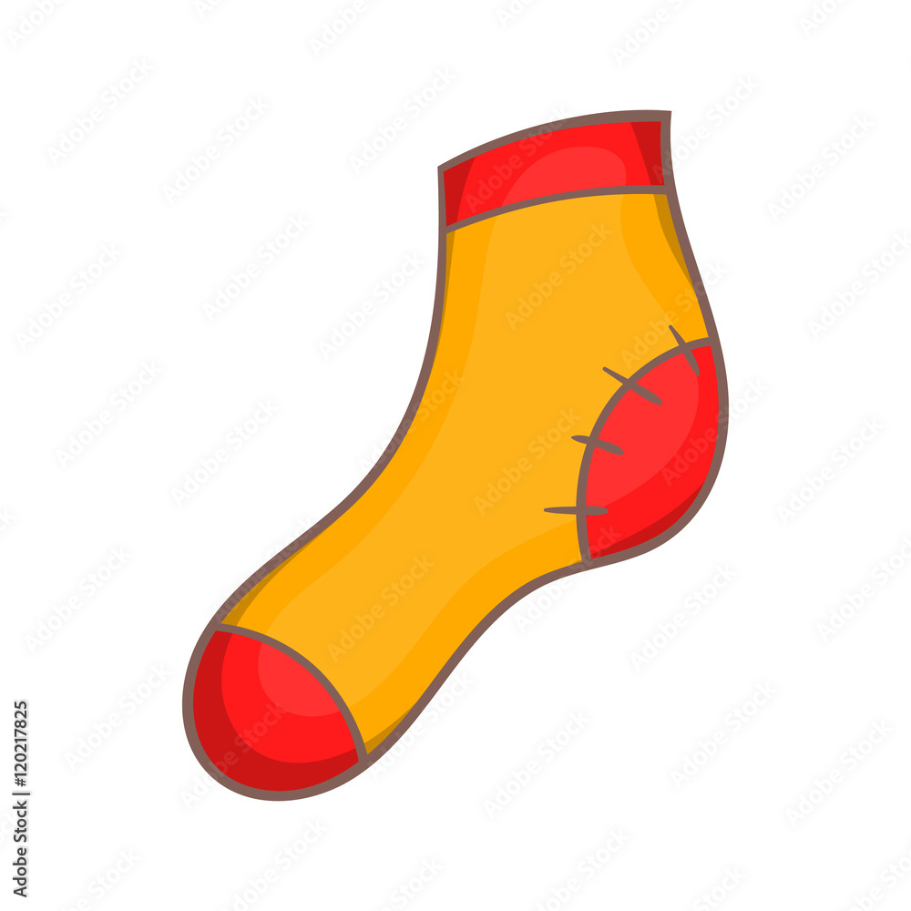 Christmas sock in cartoon style isolated on white background vector illustration Christmas sock in cartoon style isolated on white background vector illustration