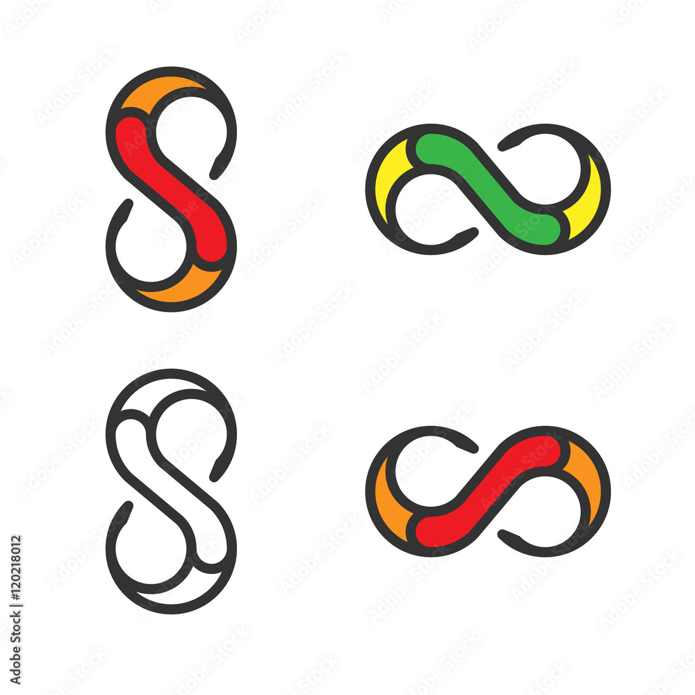 Logo Template Set. Letter S Or Infinity Symbol. Logotype Variant Logo Template Set. Letter S Or Infinity Symbol. Logotype Variant