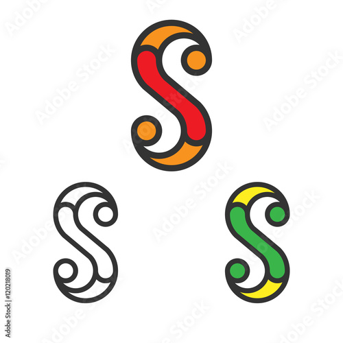 Wallpaper Mural Logo Template Set. Letter S. Logotype Variants. Vector. Torontodigital.ca