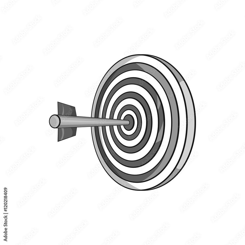Darts icon in black monochrome style isolated on white background. Toy symbol vector illustration