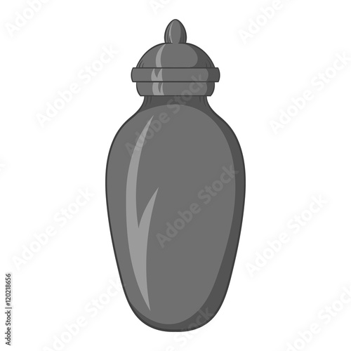 Urn for ashes icon in black monochrome style isolated on white background. Death symbol vector illustration
