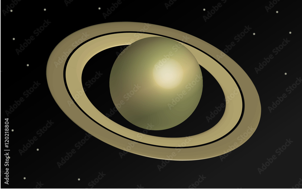 Planet Saturn in 3D, wallpaper vector