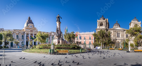 Plaza Murillo, Bolivian Palace of Government and Metropolitan Cathedral - La Paz, Bolivia photo