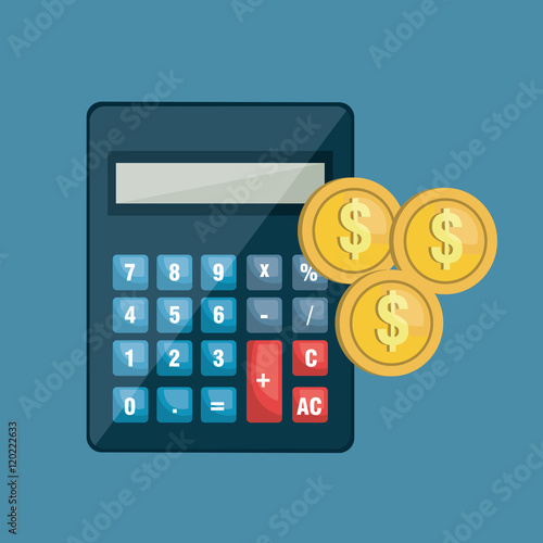 icon calculator coin invoice design vector illustration eps 10