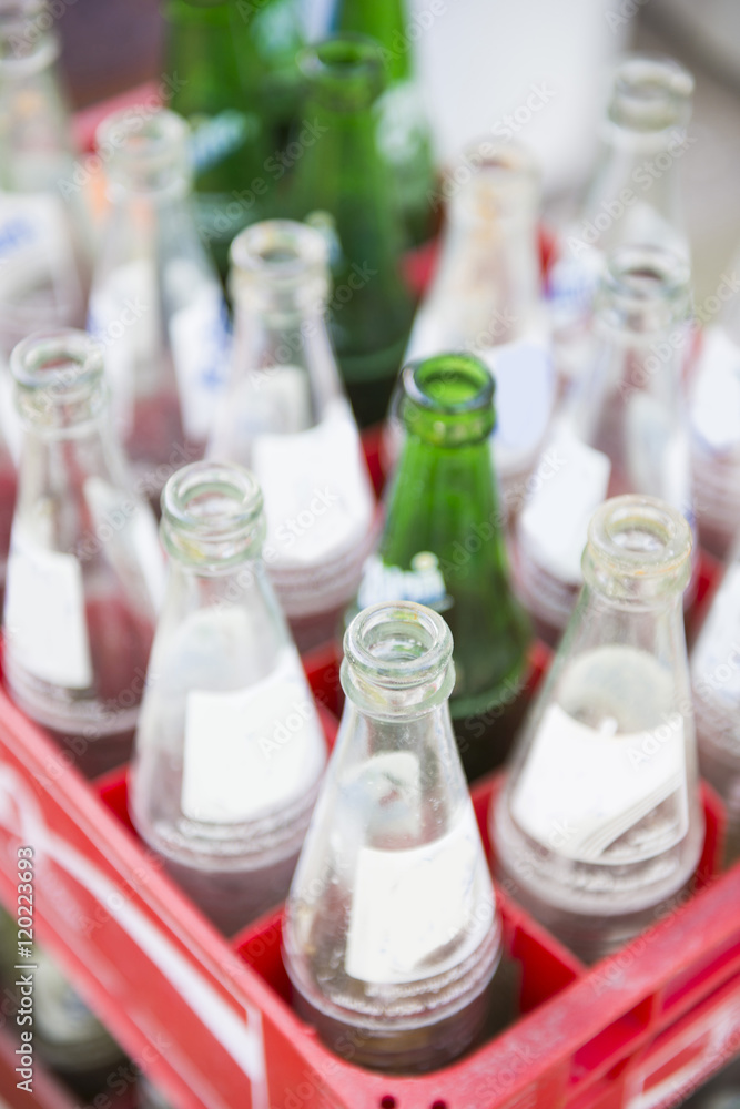 soft drink bottle in red plastic crates soft drink bottle in red plastic crates