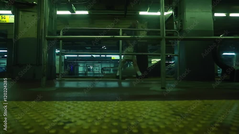 People walking at underground subways station People walking at underground subways station